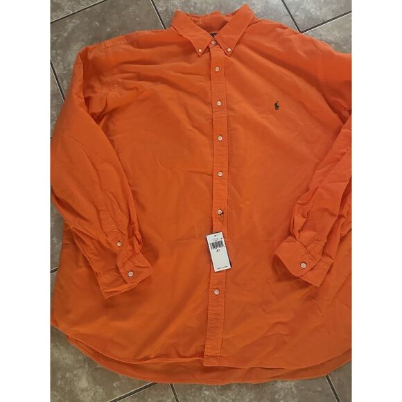 NWT Polo Ralph Lauren 4LT 4XL Tall Casual LS Button Down Shirt Orange